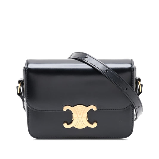 Celine Classique Shiny Calfskin Triomphe Crossbody Bag