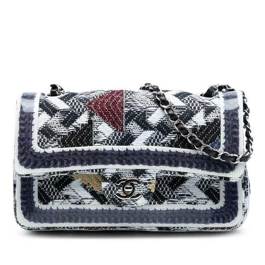 Chanel Medium Classic Tweed and Silicone Double Flap