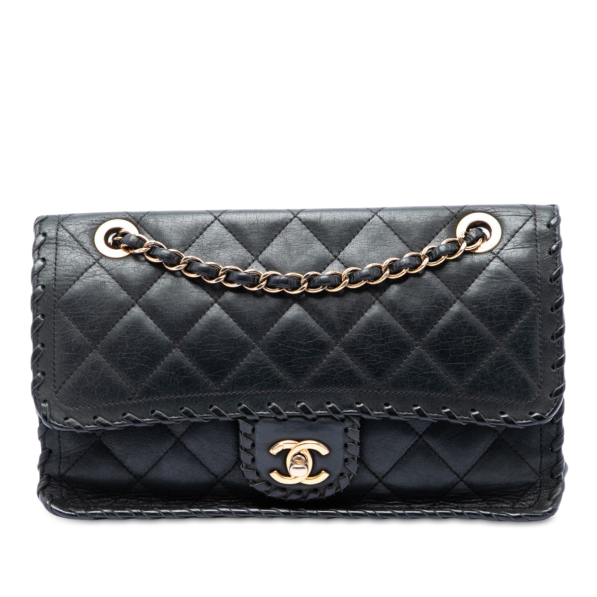 Chanel Medium Quilted Iridescent Calfskin Happy Stitch Flap