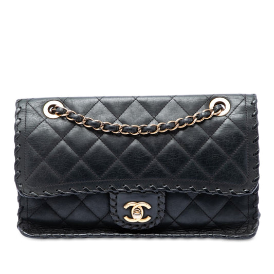 Chanel Medium Quilted Iridescent Calfskin Happy Stitch Flap