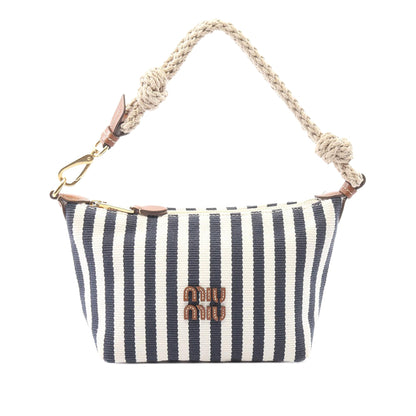 Miu Miu Cannette Righe Stripe Canvas Handbag