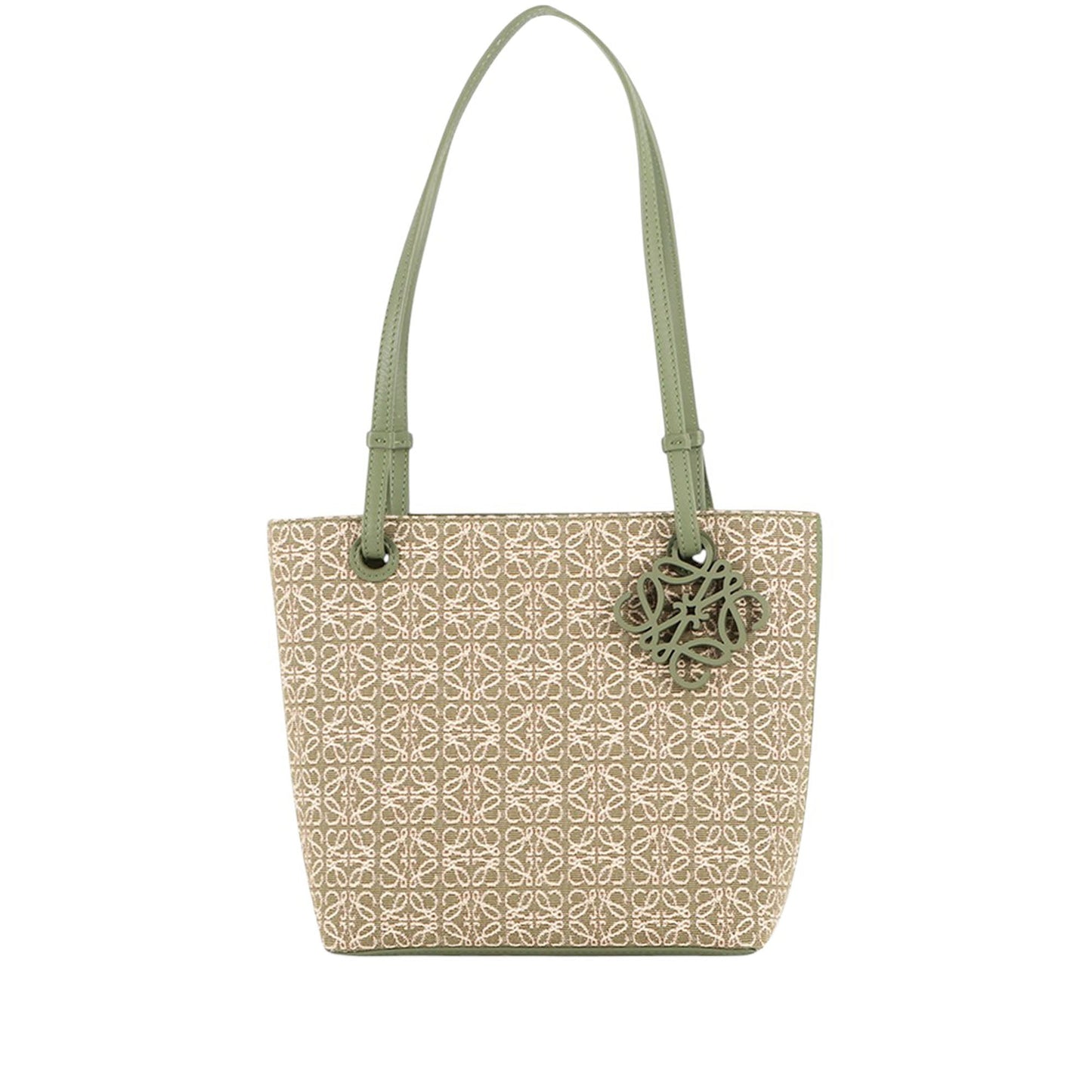 Loewe Anagram Jacquard and Calfskin Square Tote Bag