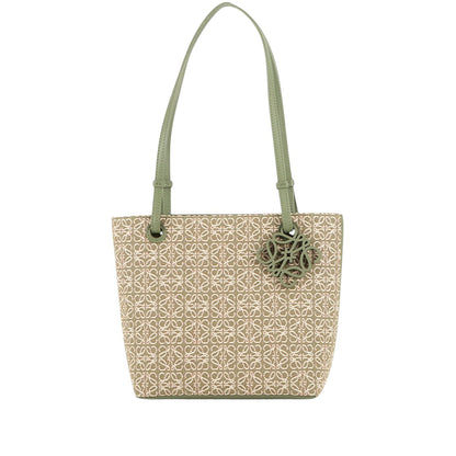 Loewe Anagram Jacquard and Calfskin Square Tote Bag