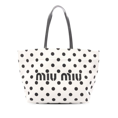 Miu Miu Printed Canvas Tote Bag