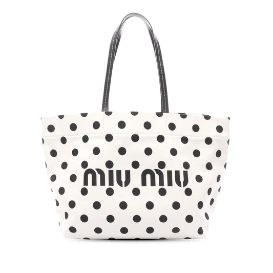 Miu Miu Printed Canvas Tote Bag