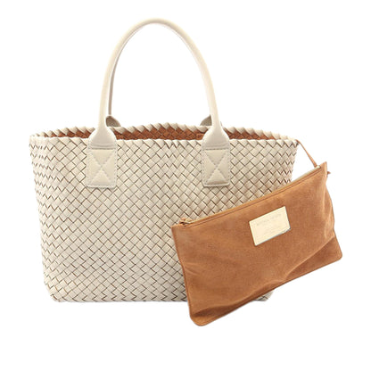 Bottega Veneta Lambskin Intreccio Cabat Tote