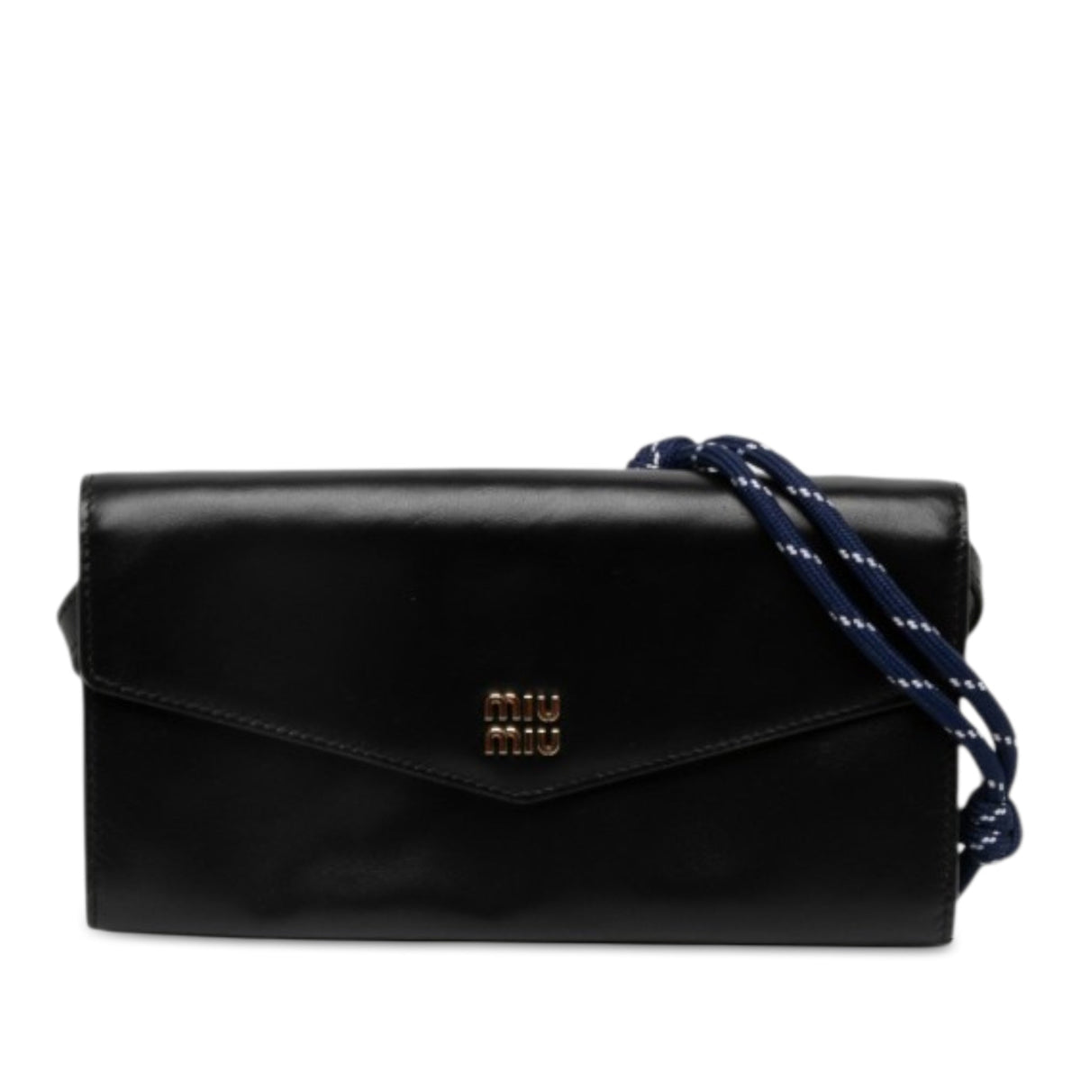 Miu Miu Soft Calf Logo Wallet on Strap Bag