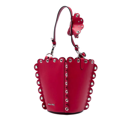 Miu Miu Scalloped Grommet Bucket Bag