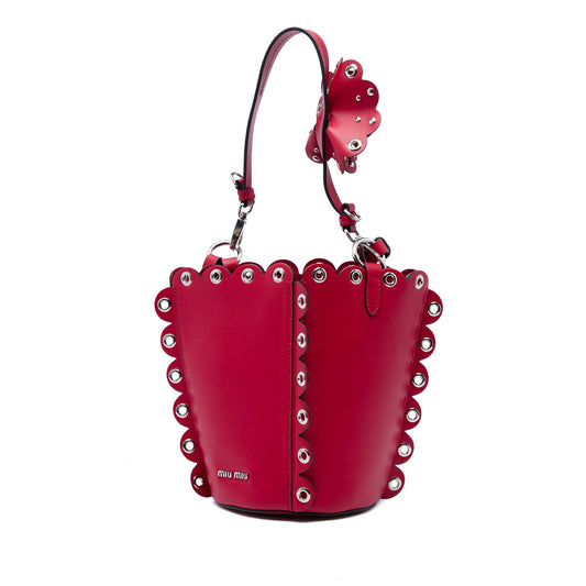 Miu Miu Scalloped Grommet Bucket Bag