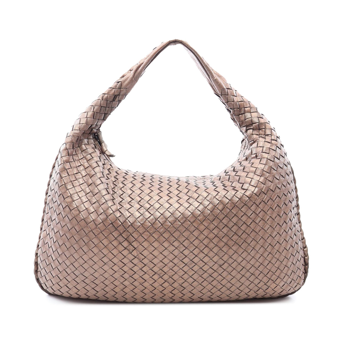 Bottega Veneta Medium Metallic Nappa Intrecciato Veneta Hobo