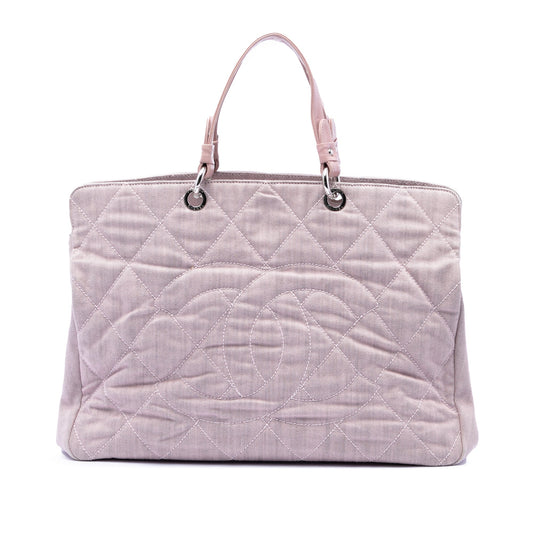 Chanel Large CC Quilted Denim Tote