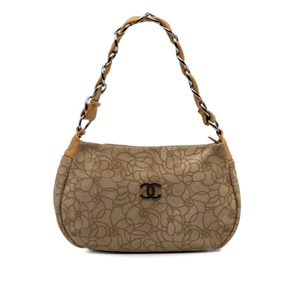 Chanel CC Suede Camellia Hobo