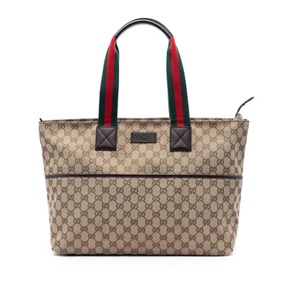 Gucci GG Canvas Web Tote Bag