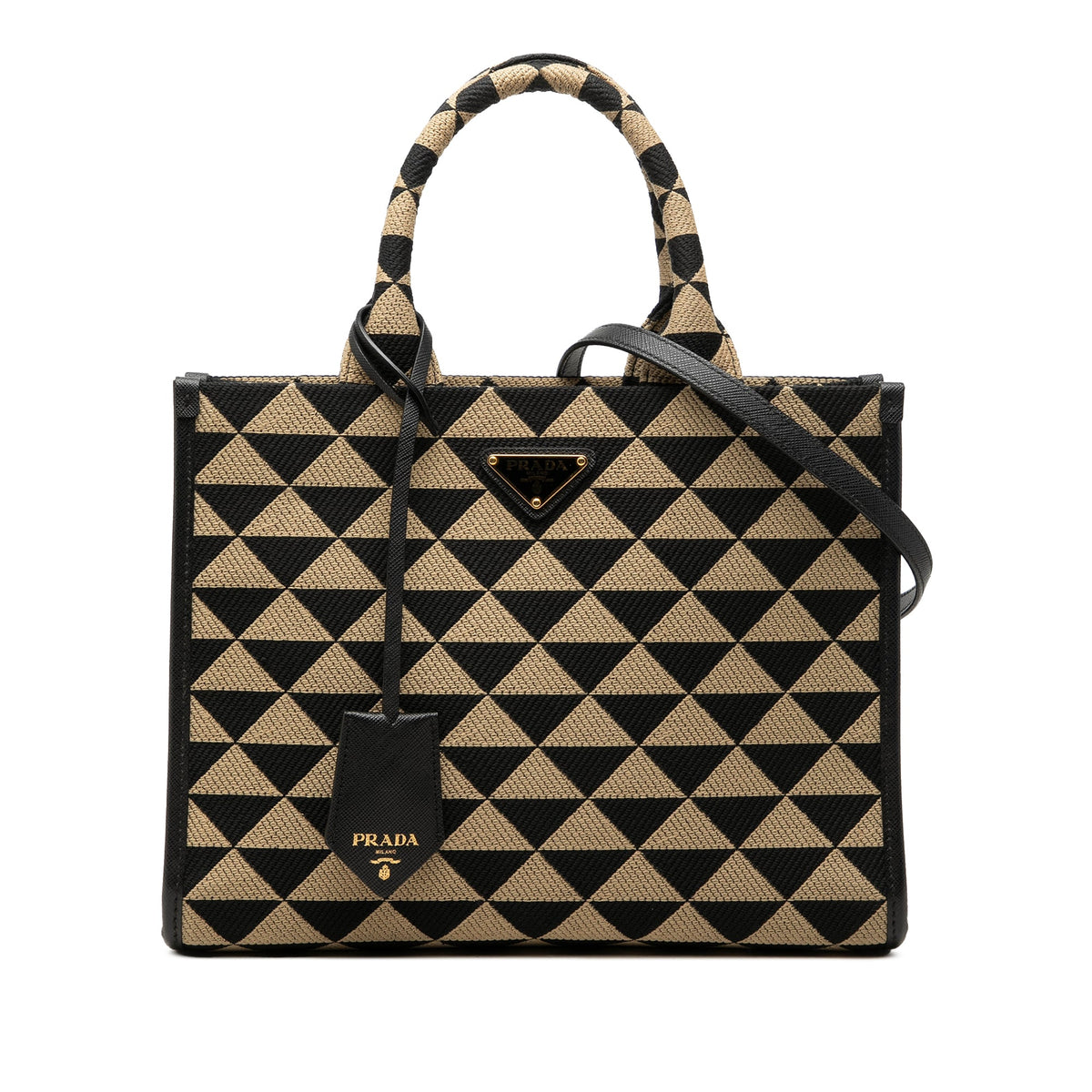 Prada Small Canvas Symbole Triangolo Satchel