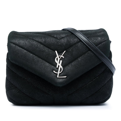 Saint Laurent Glitter Suede LouLou Crossbody