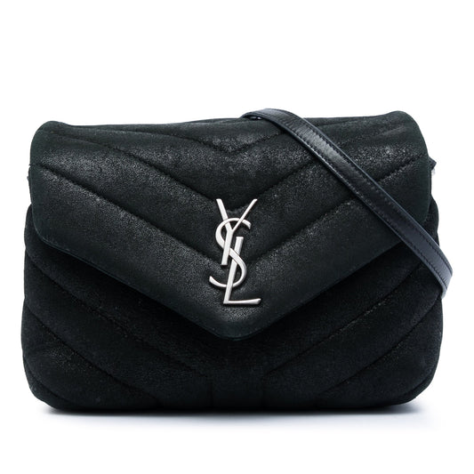 Saint Laurent Glitter Suede LouLou Crossbody
