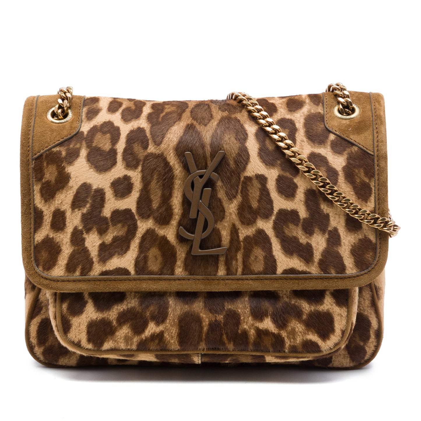 Saint Laurent Pony Hair Leopard Print Niki Bag
