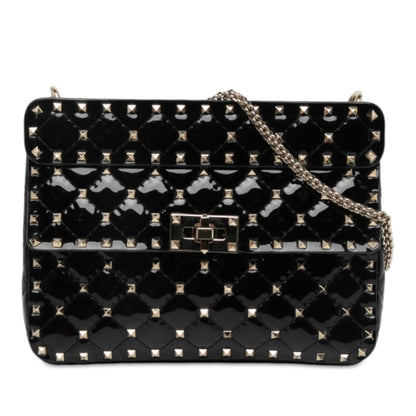 Valentino Medium Patent Rockstud Spike Satchel