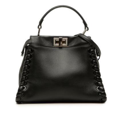 Fendi Mini Leather Lace Up Peekaboo Iconic Bag