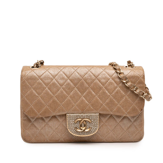 Chanel Iridescent Lambskin Pearl CC Crystal Flap