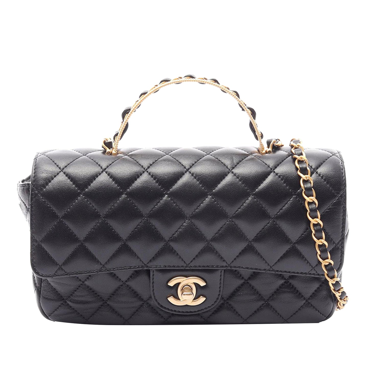 Chanel Golden Links Top Handle Flap Bag