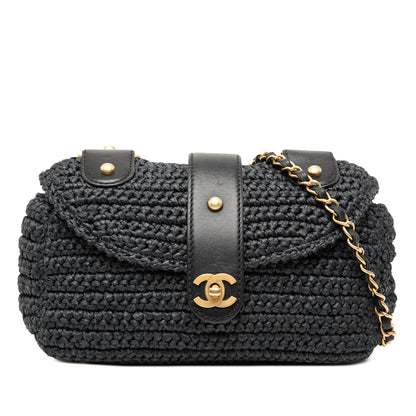 Chanel CC Woven Raffia Flap