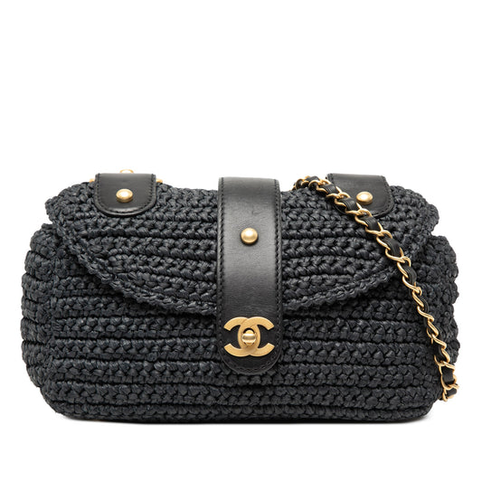 Chanel CC Woven Raffia Flap