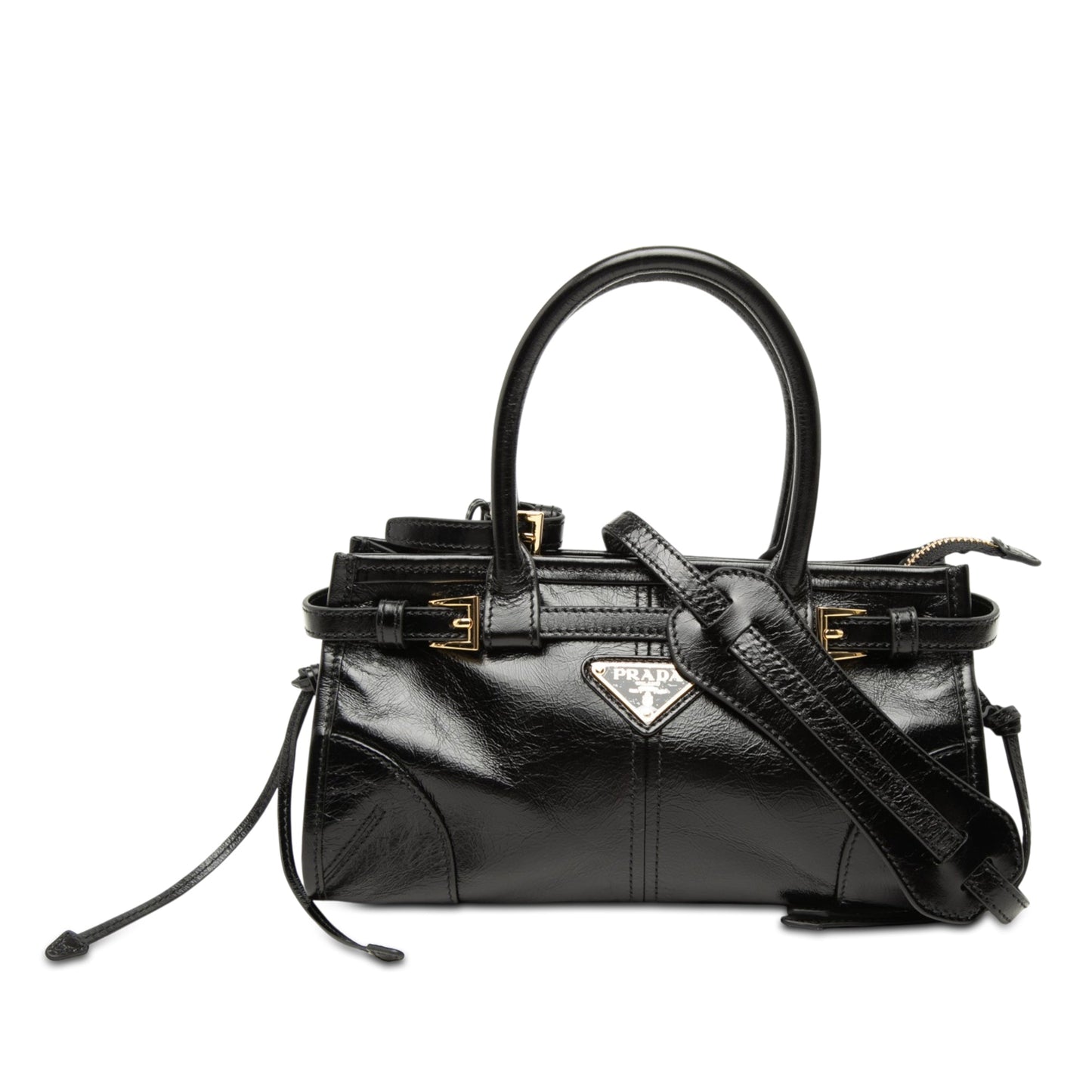 Prada Glossy Calfskin Bonnie Handbag