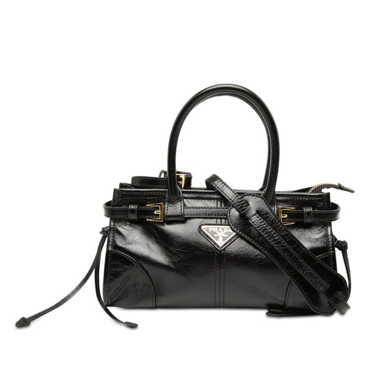 Prada Glossy Calfskin Bonnie Handbag