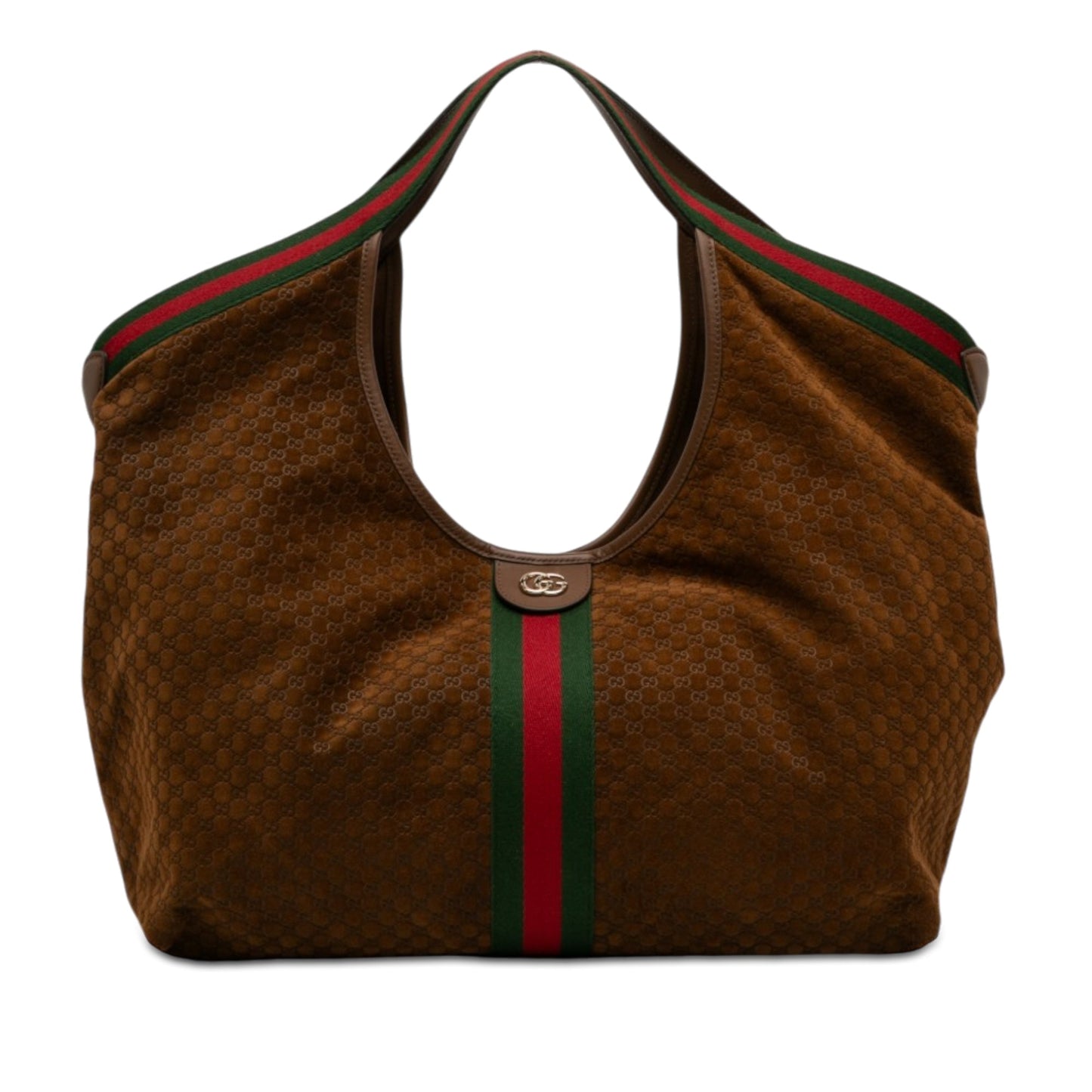 Gucci GG Suede Web Giglio Tote Bag