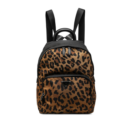 Prada Leopard Print Tessuto Backpack