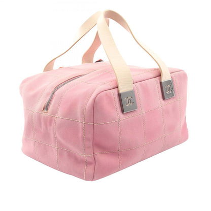 Chanel CC Canvas Chocolate Bar No.5 Camellia Bowling Bag