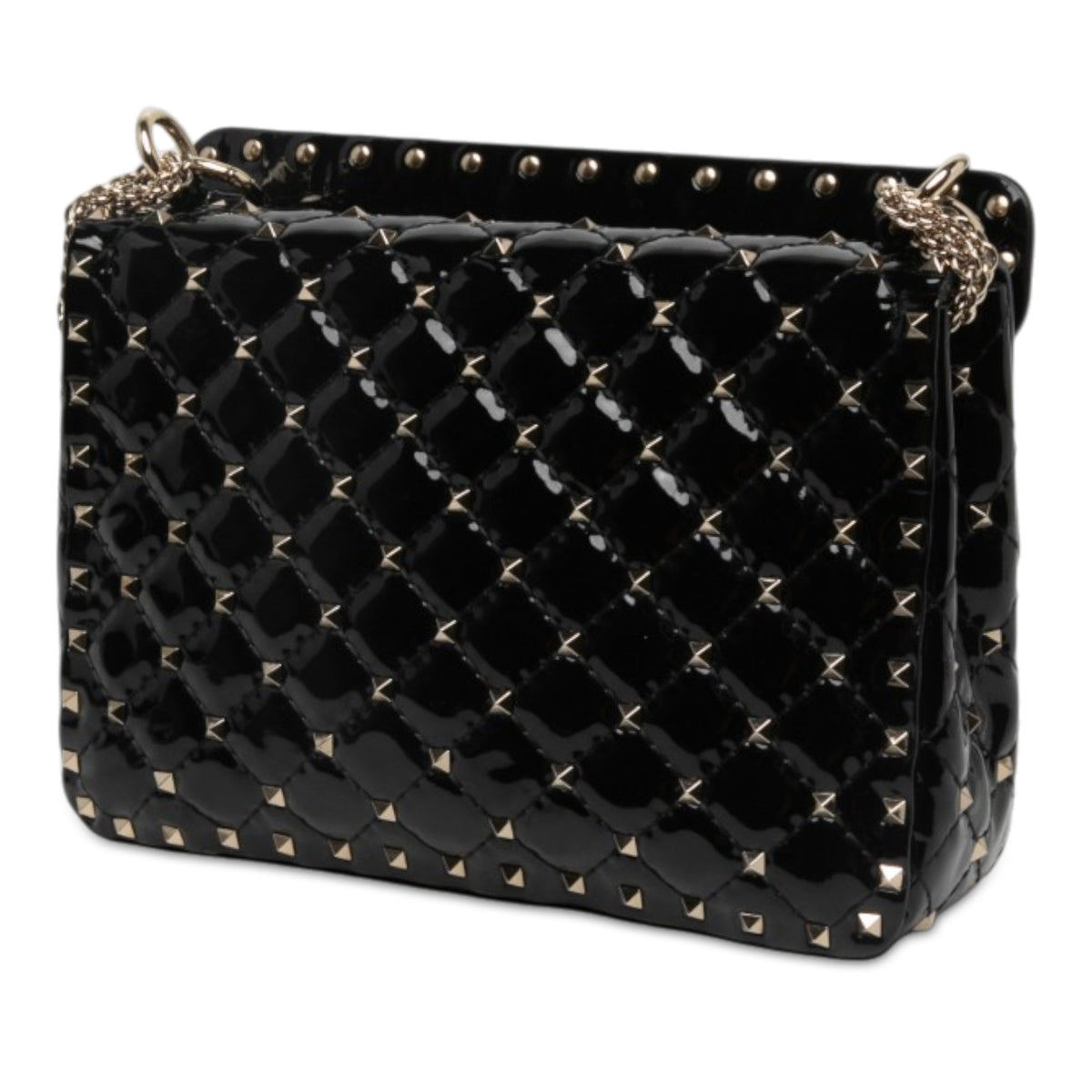 Valentino Medium Patent Rockstud Spike Satchel