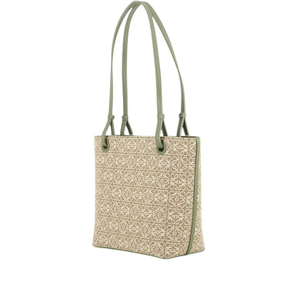 Loewe Anagram Jacquard and Calfskin Square Tote Bag