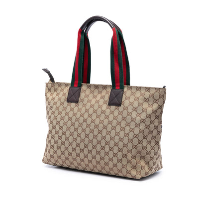 Gucci GG Canvas Web Tote Bag