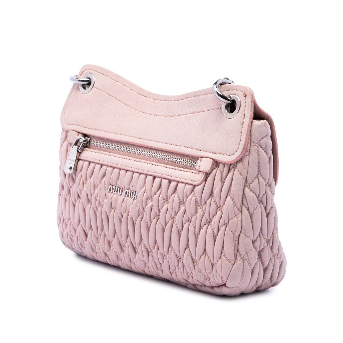 Miu Miu Matelasse Nappa Crystal Chain Crossbody