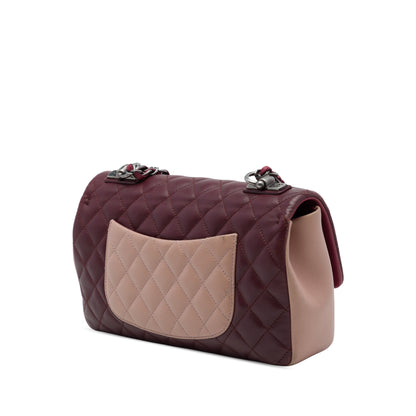 Chanel Paris Edinburgh Medium Classic Tricolor Lambskin Single Flap Bag