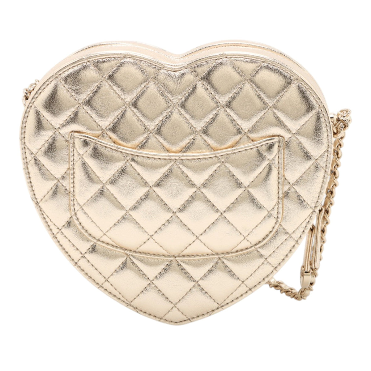 Chanel Metallic Quilted Lambskin CC in Love Heart Bag