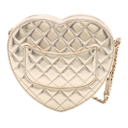 Chanel Metallic Quilted Lambskin CC in Love Heart Bag
