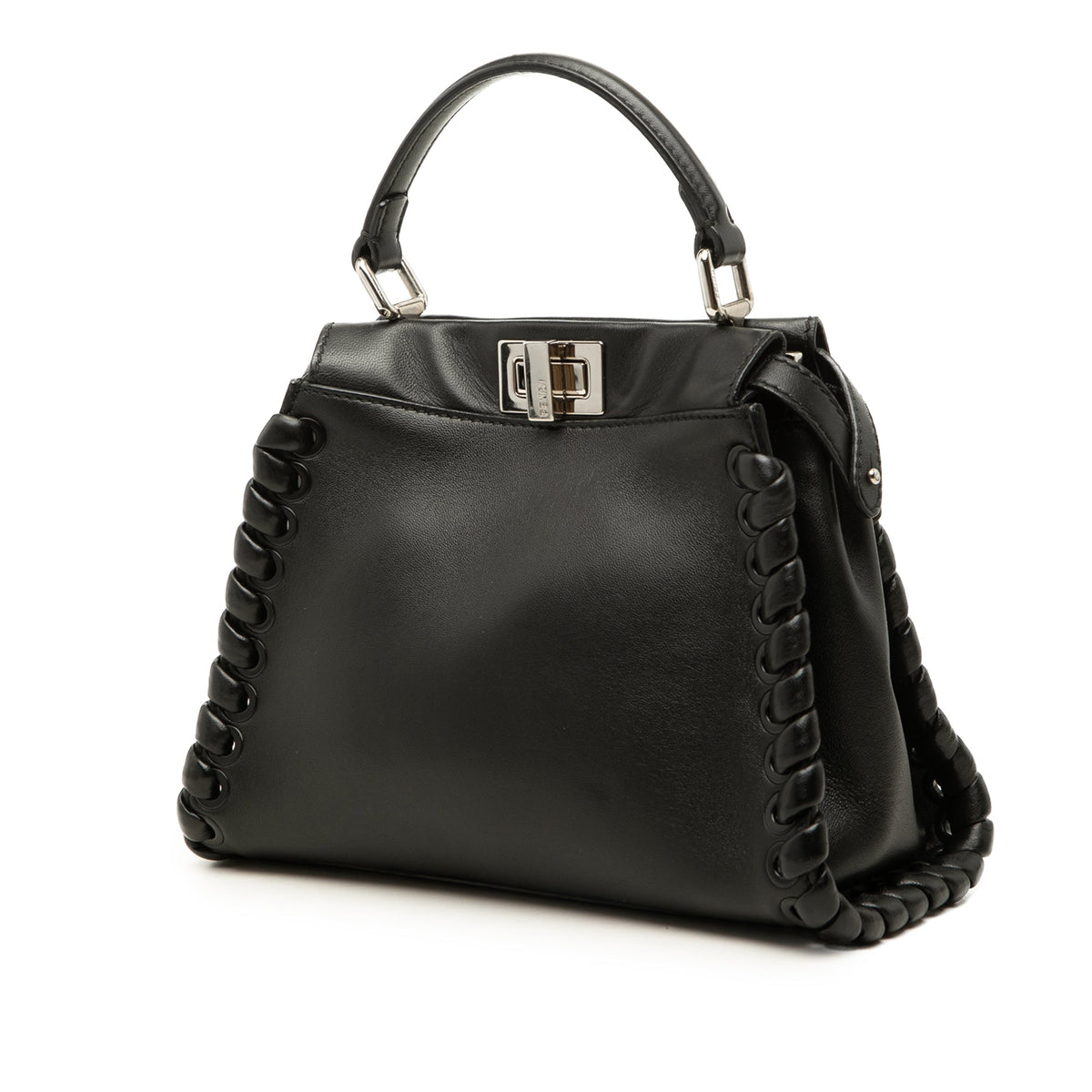 Fendi Mini Leather Lace Up Peekaboo Iconic Bag