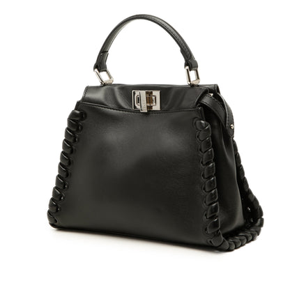Fendi Mini Leather Lace Up Peekaboo Iconic Bag