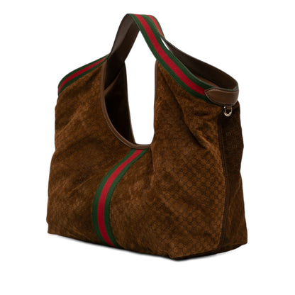 Gucci GG Suede Web Giglio Tote Bag