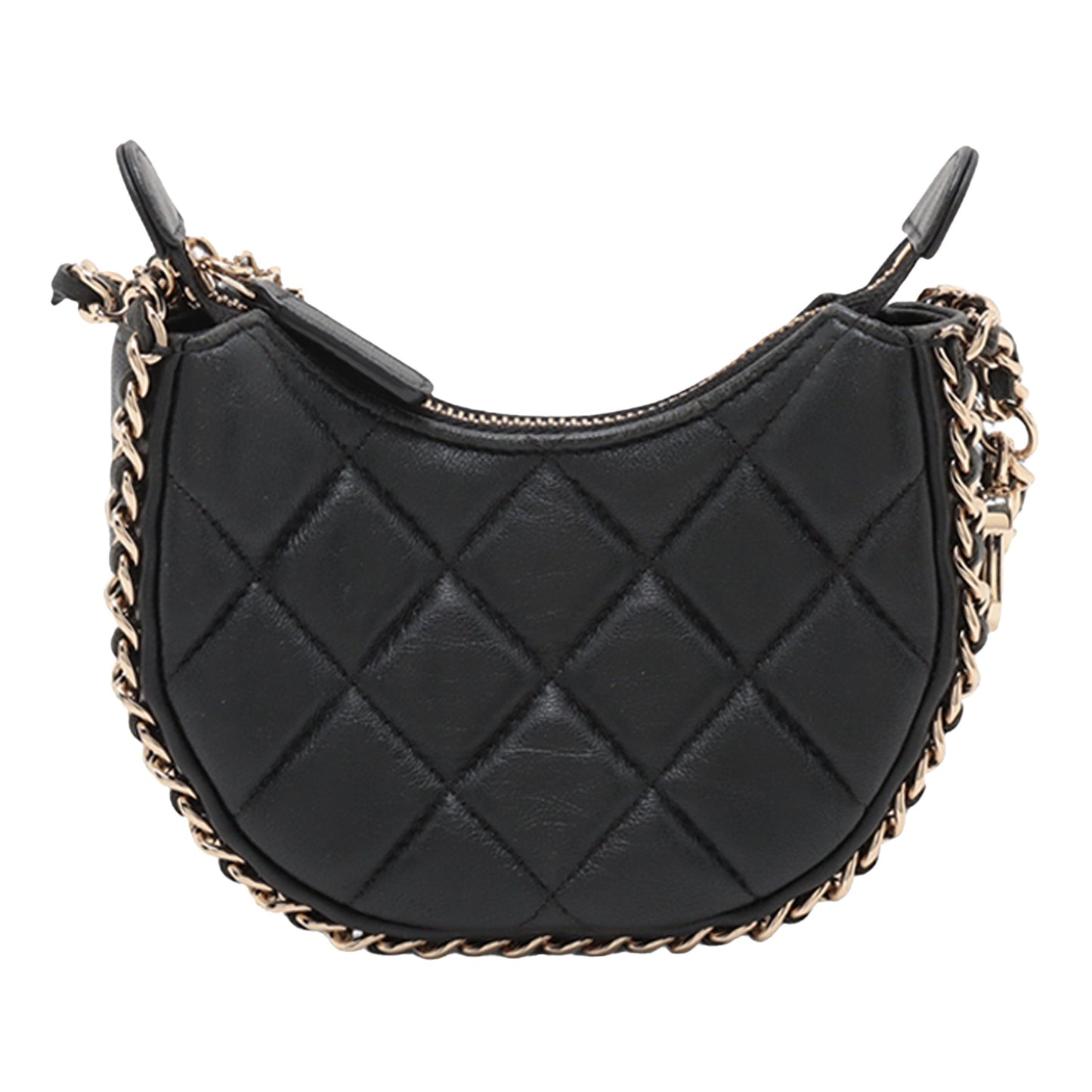 Chanel Quilted Lambskin Chain Around Hook Hobo Bag Preloved