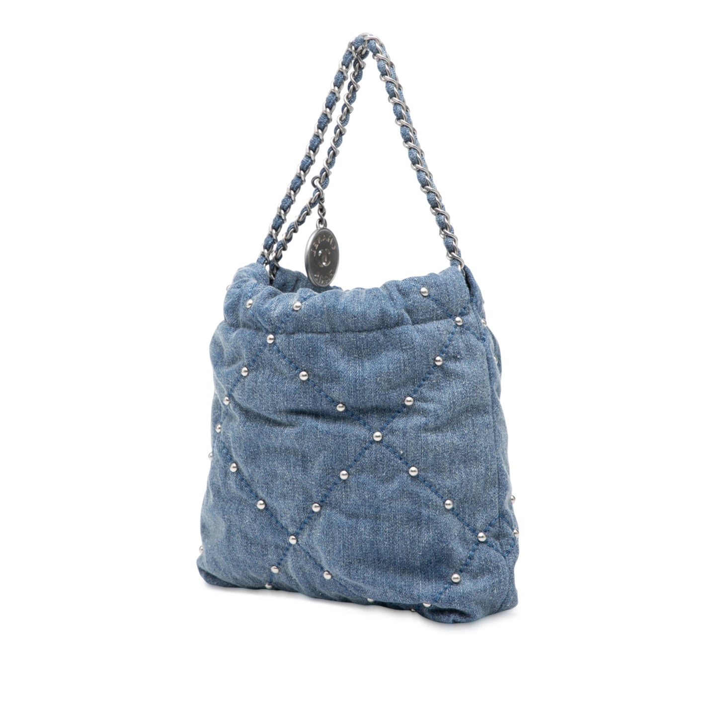 Chanel Denim Studded 22 Handbag