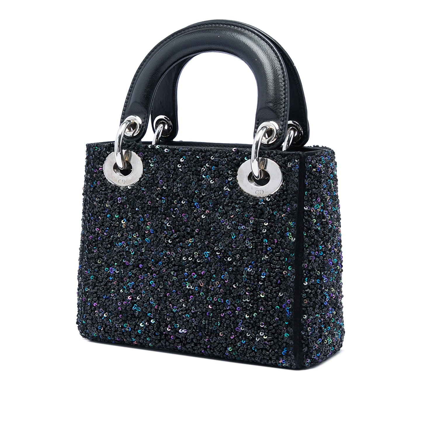 Dior Satin Sequin Embellished Lady Dior Bag Secondhand