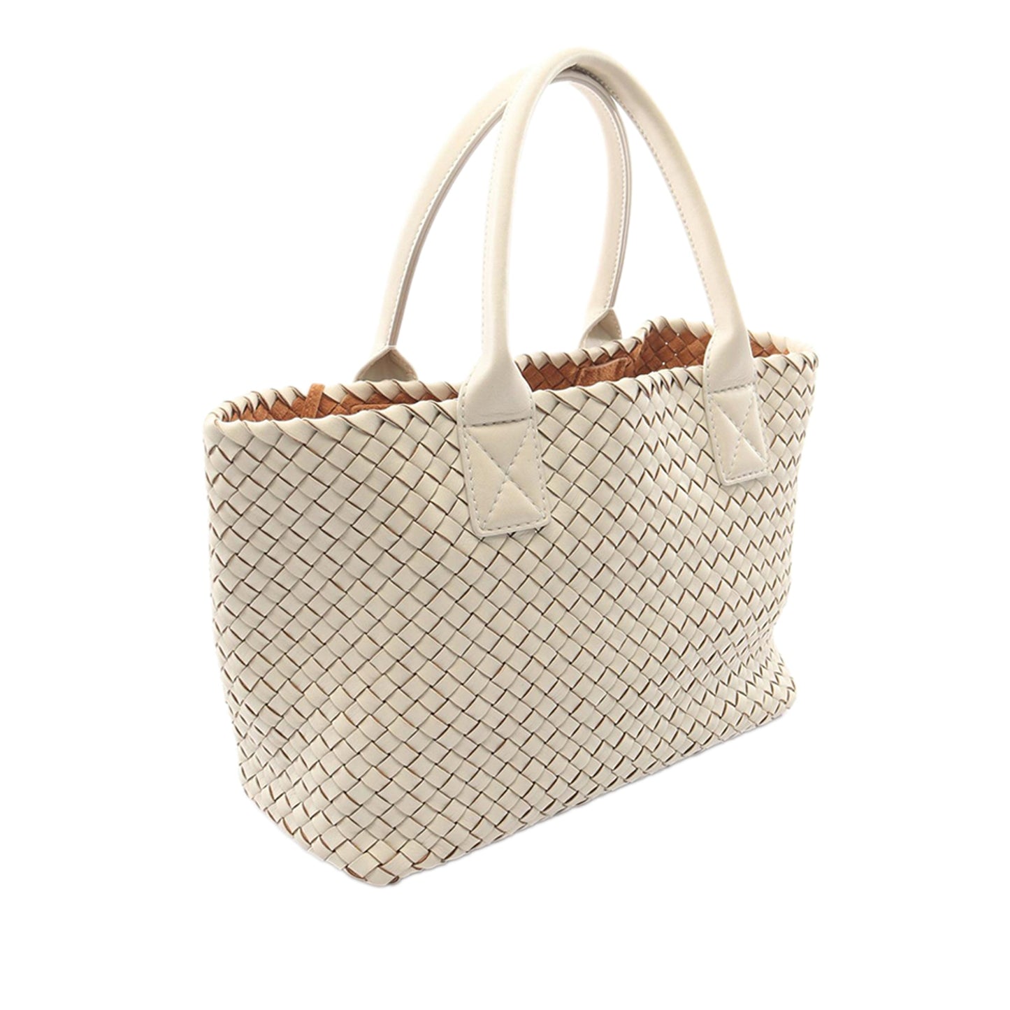 Bottega Veneta Lambskin Intreccio Cabat Tote