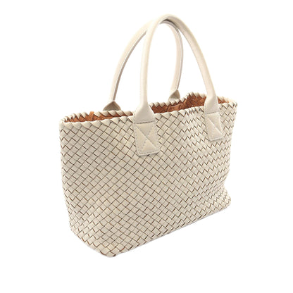 Bottega Veneta Lambskin Intreccio Cabat Tote