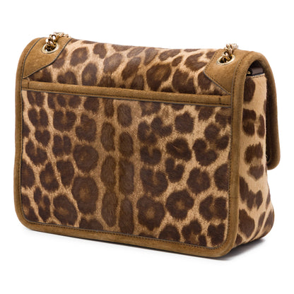 Saint Laurent Pony Hair Leopard Print Niki Bag