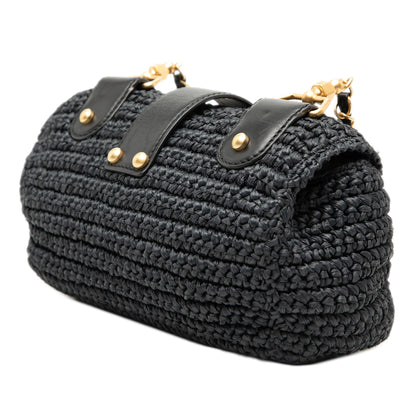 Chanel CC Woven Raffia Flap
