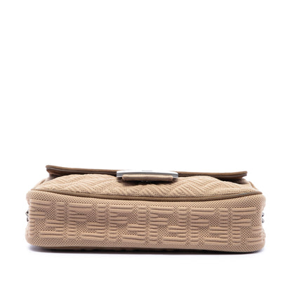 Fendi Zucca Embossed Technical Fabric Chain Midi Baguette Bag